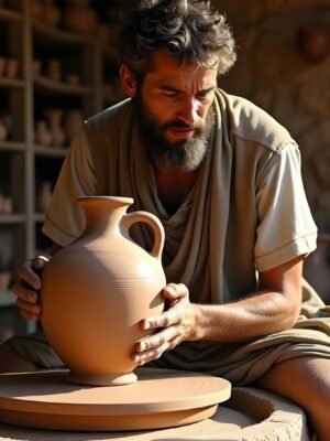 Ancient craftsmen's skills demonstrated through traditional pottery making